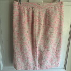 Lilly Pulitzer pink and white tweed pencil skirt